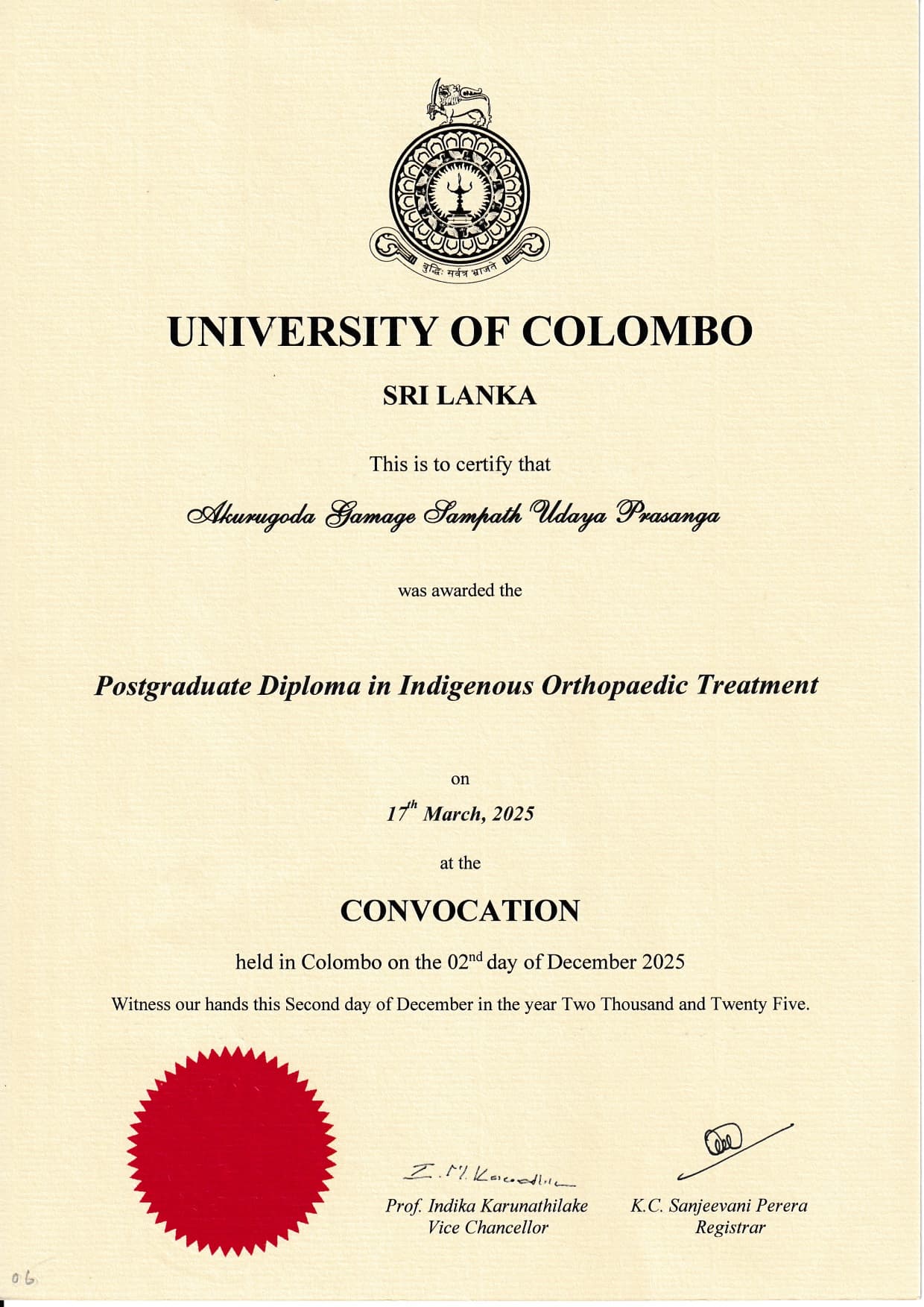 Postgraduate Diploma in Indigenous Orthopaedic Treatment